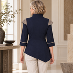 Florence | Navy colourblock asymmetrical tunic 3