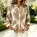 Lily | Vintage paisley print button down shirt 1