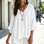Celine | Relaxed V-neck batwing tunic 1