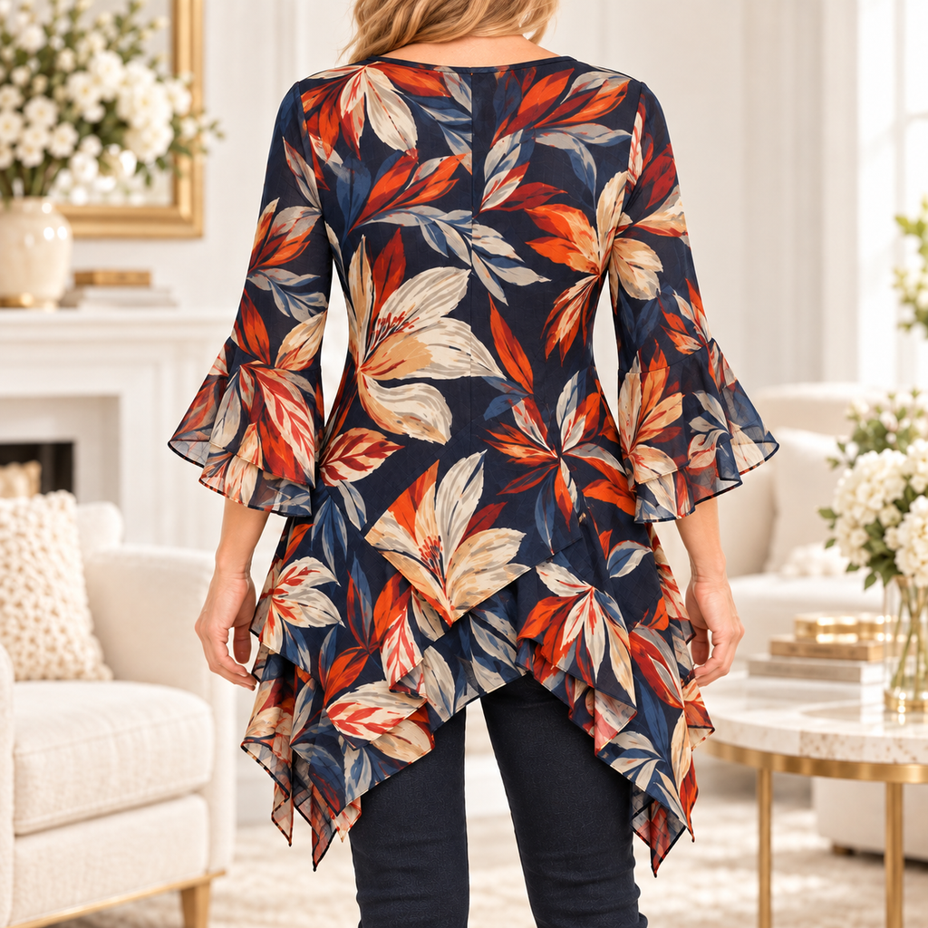 Helena | Botanical leaf print tunic 3