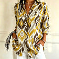 Jacqueline | Yellow ikat print shirt 1