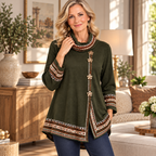 Alana | Cowl neck printed trim tunic 2