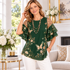 Alma | Butterfly floral pleated blouse 2
