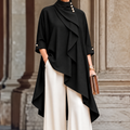 Geraldine | Draped high neck asymmetrical tunic 1