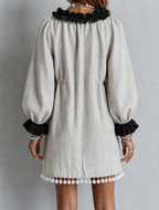 Anneliese | Ruffle-trim puff sleeve mini dress 2